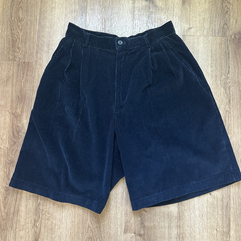 Ralph Lauren Women's Navy Corduroy Longline Bermuda Shorts Size 4
